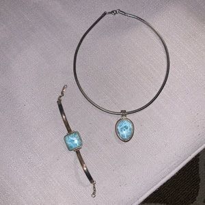 Silver & turquoise necklace/bracelet set